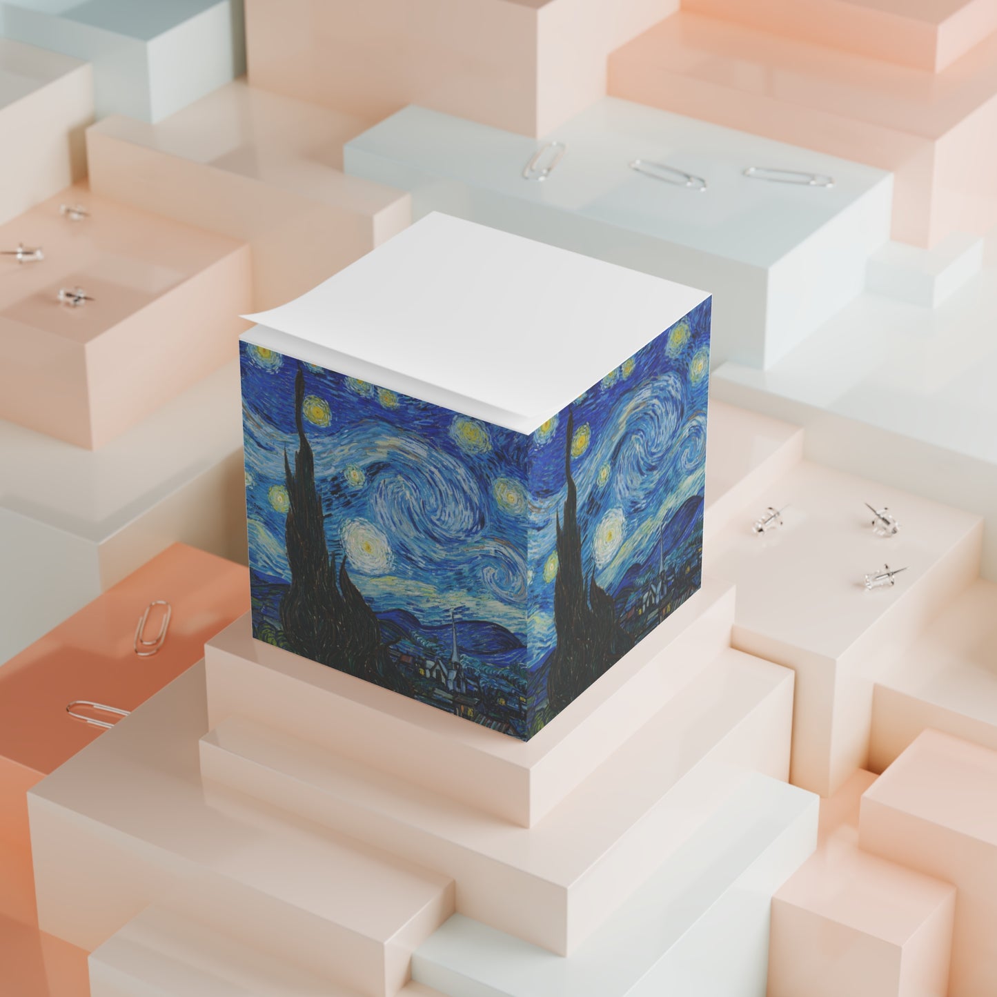 Starry Night by Vincent van Gogh - Note Cube